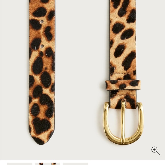 J. Crew Calf Hair Leopard Belt with Gold Buckle - Picture 7 of 8